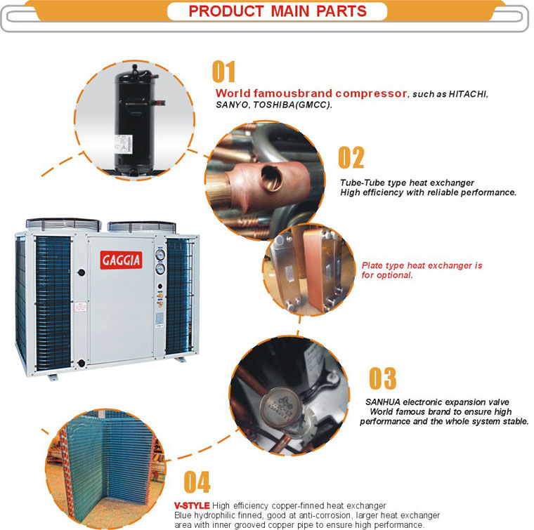 Energy Saving Water Heater for Heating & Cooling & Hot water,Multi-function heat pump with CE